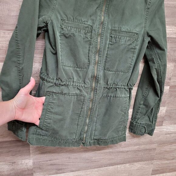Gap Utility Cargo Military Jacket Olive Green Full Zip Lightweight Womens XS - Picture 9 of 16